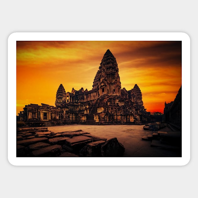 Angkor Wat sunrise Sticker by dags